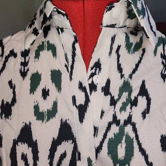 Urban Way Ikat Print Long Sleeve Blouse - Size Large - Picture 2 of 9